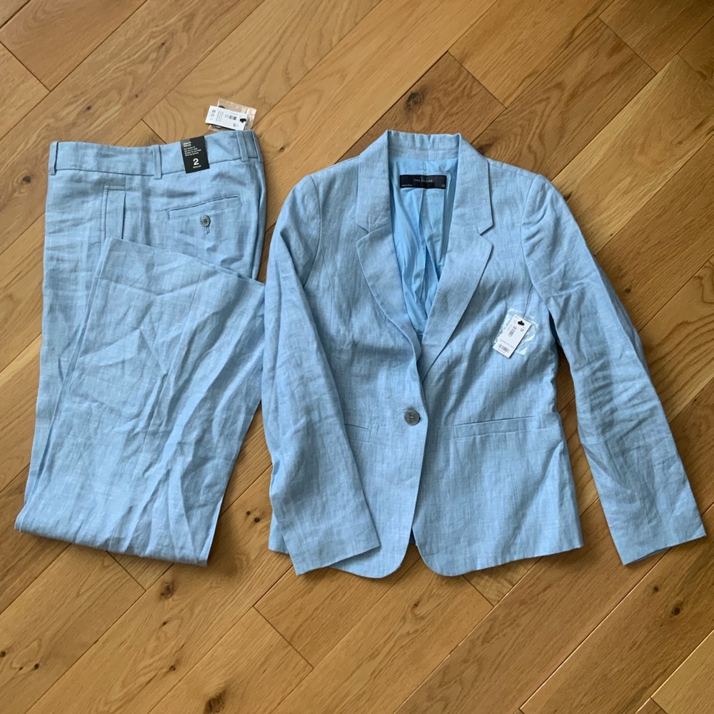 NWT The Limited Linen Suit with wide leg pants; Size 2 regular